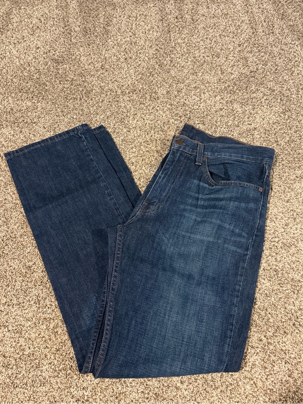 Men's Dark Blue Straight-Leg Jeans